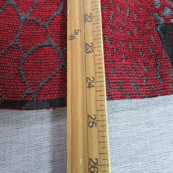 Maggie Sweet Jacket Womens L Red Gray Quilted Patchwork Retro Tapestry Textile - Picture 6 of 8